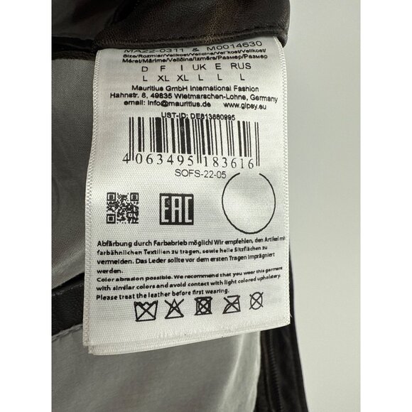 Gipsy Mens Leather Aviator Jacket Sherpa Collar Patches mens large - Picture 11 of 11